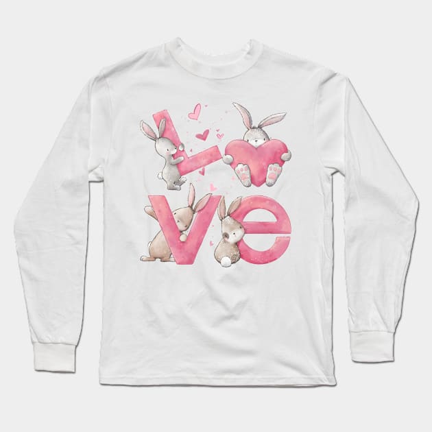 Bunny Love Long Sleeve T-Shirt by Lucia